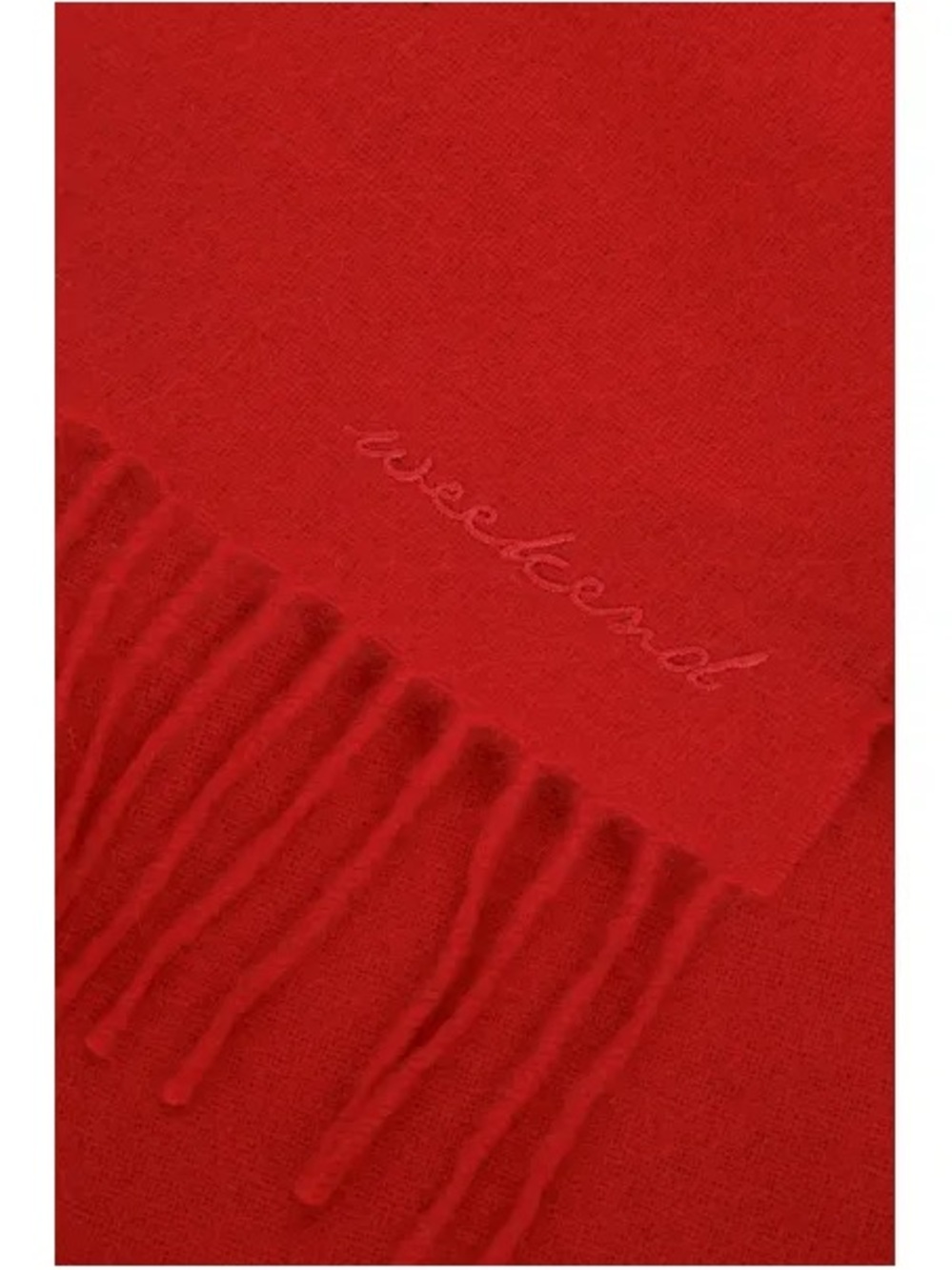 Weekend Max Mara Cashmere Women’s Embroidered Red Fringe Scarf